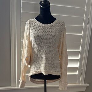 We The Free Off-White Textured Knit Sweater